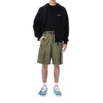 Industrial-Belt Cargo Shorts // Green (XXS)