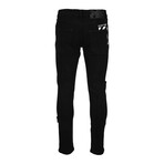 Diag Skinny Denim Jeans // Black + White (32WX32L)