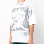 Graphic Print Cotton T-Shirt // White + Black (XXS)