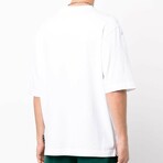 Graphic Print Cotton T-Shirt // White + Black (XXS)