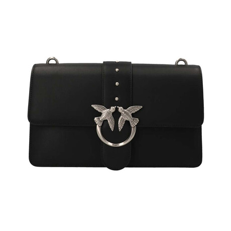 PINKO // Love Icon Simply Shoulder Bag // Black + Silver