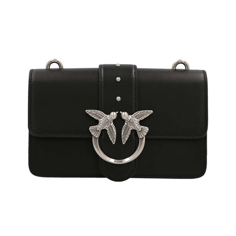 PINKO // Love Icon Simply Mini Shoulder Bag // Black + Silver