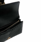 PINKO // Leather Shoulder Bag // Black + Gold