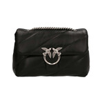 PINKO // Love Classic Puff Maxi Quilt Bag // Black + Silver