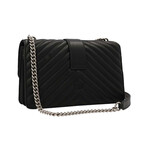 PINKO // Logo-Plaque Crossbody Bag // Black + Silver