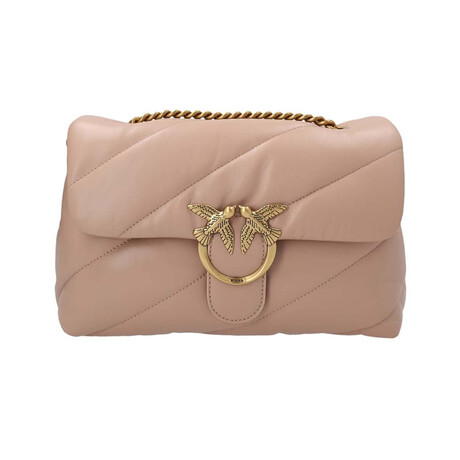 PINKO // Love Big Puff Maxi Shoulder Bag // Pink + Gold