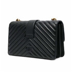 PINKO // Leather Shoulder Bag // Black + Gold