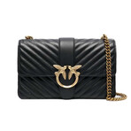 PINKO // Leather Shoulder Bag // Black + Gold