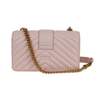 PINKO // Logo-Plaque Quilted Shoulder Bag // Pink + Gold