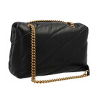 PINKO // Love Classic Puff Maxi Quilt Bag // Black + Gold