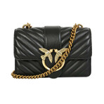 PINKO // Mini Love Icon Quilted Crossbody Bag // Black + Gold