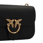 PINKO // Love Crossbody Leather Bag // Black + Gold