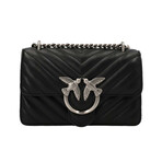 PINKO // Love Mini Icon Chevron Handbag // Black + Silver