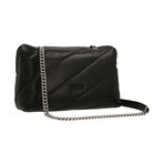 PINKO // Love Classic Puff Maxi Quilt Bag // Black + Silver