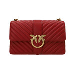 PINKO // Classic Love Icon Chevron Bag // Red + Gold