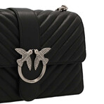 PINKO // Logo-Plaque Crossbody Bag // Black + Silver