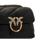 PINKO // Mini Love Puff Maxi Quilt Bag // Black + Gold