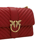 PINKO // Classic Love Icon Chevron Bag // Red + Gold