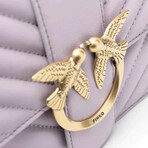 PINKO // Love Classic Icon Quilted Crossbody Bag // Lilla + Gold