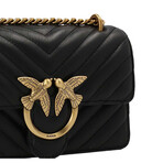 PINKO // Love Mini Icon Chevron Handbag // Black + Gold