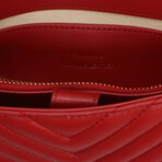 PINKO // Love Mini Icon Chevron Handbag // Red + Gold