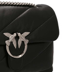 PINKO // Love Classic Puff Maxi Quilt Bag // Black + Silver