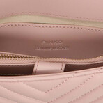 PINKO // Love Mini Icon Chevron Handbag // Pink + Gold