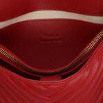 PINKO // Classic Love Icon Chevron Bag // Red + Gold