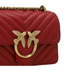 PINKO // Love Mini Icon Chevron Handbag // Red + Gold