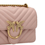 PINKO // Love Mini Icon Chevron Handbag // Pink + Gold