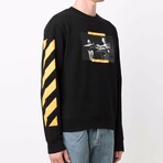 Caravaggio Print Cotton Sweatshirt // Black + Multicolor (L)