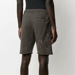 Vintage Paint Splatter Sweat Shorts // Gray (XS)