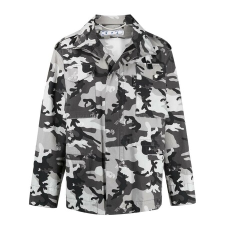 Camouflage Print Jacket // Black + Gray (XXS)