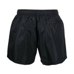 Logo Print Swim Shorts // Black + White (M)