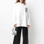 X Katsu Print Relaxed-Fit Hoodie // White + Black (XXS)