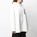 X Katsu Print Relaxed-Fit Hoodie // White + Black (XXS)