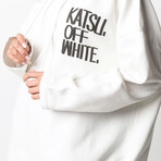 X Katsu Print Relaxed-Fit Hoodie // White + Black (XXS)