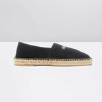 Logo Embroidered Canvas Espadrilles // Black + White (US: 6)
