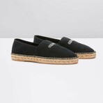 Logo Embroidered Canvas Espadrilles // Black + White (US: 6)