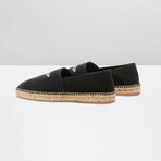 Logo Embroidered Canvas Espadrilles // Black + White (US: 6)