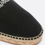 Logo Embroidered Canvas Espadrilles // Black + White (US: 6)