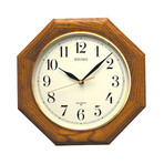 Solid Oak Octagon Shape Wall Clock