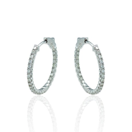 18K White Gold Diamond Earrings // 4.69g // New