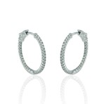 18K White Gold Diamond Earrings // 4.83g // New