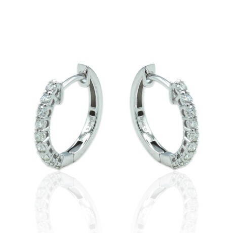 18K White Gold Diamond Earrings // 2.67g // New