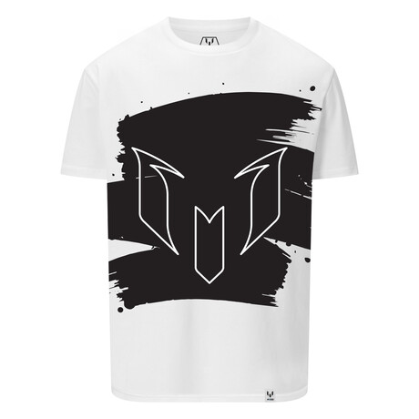 Messi Paint Brush Logo Outline Tee // White (S)