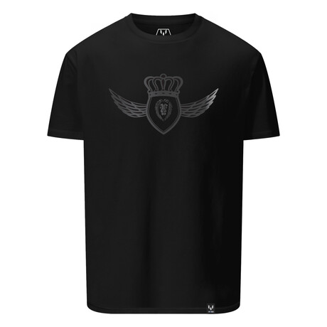 Lion Foil Crest Wing Tee // Black (S)