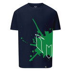 Messi Paint Splash Logo Outline Tee // Navy (M)