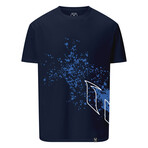 Messi Paint Splash Logo Tee // Navy (M)