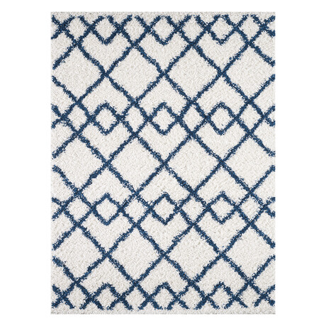 Pax 1208 // Ivory + Blue (7'6"L x 2'2"W x 0.5"H)